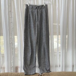 Vintage Linen Cotton Blend Gingham Trousers